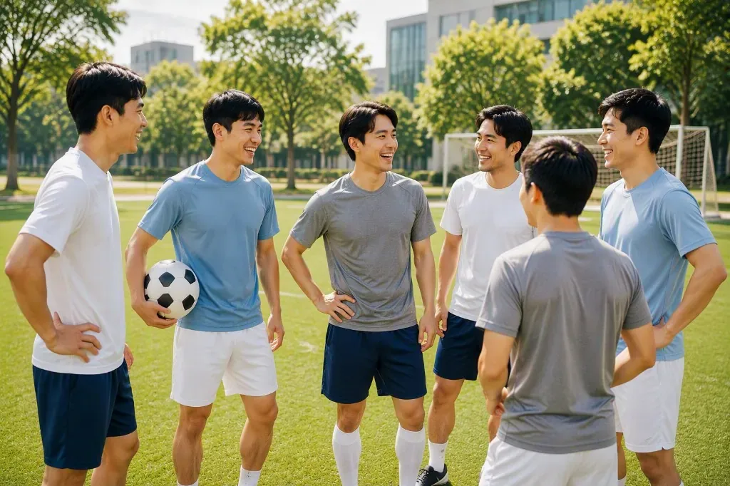 GULF employees playing football together