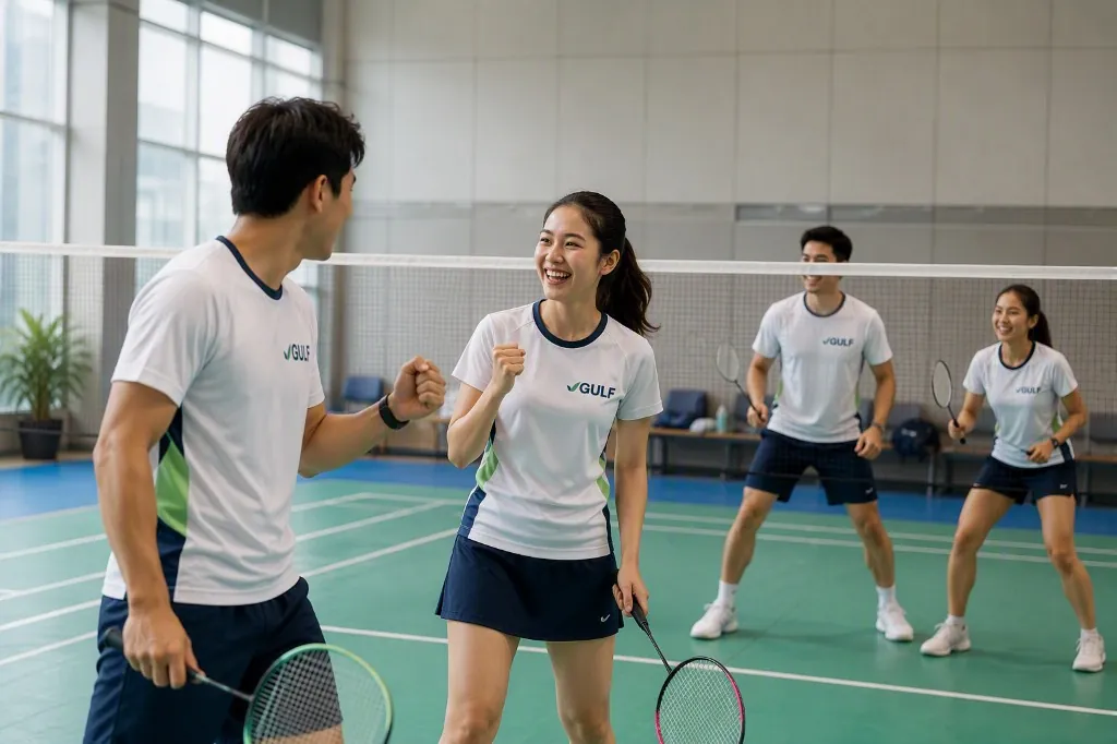 GULF employees playing badminton together