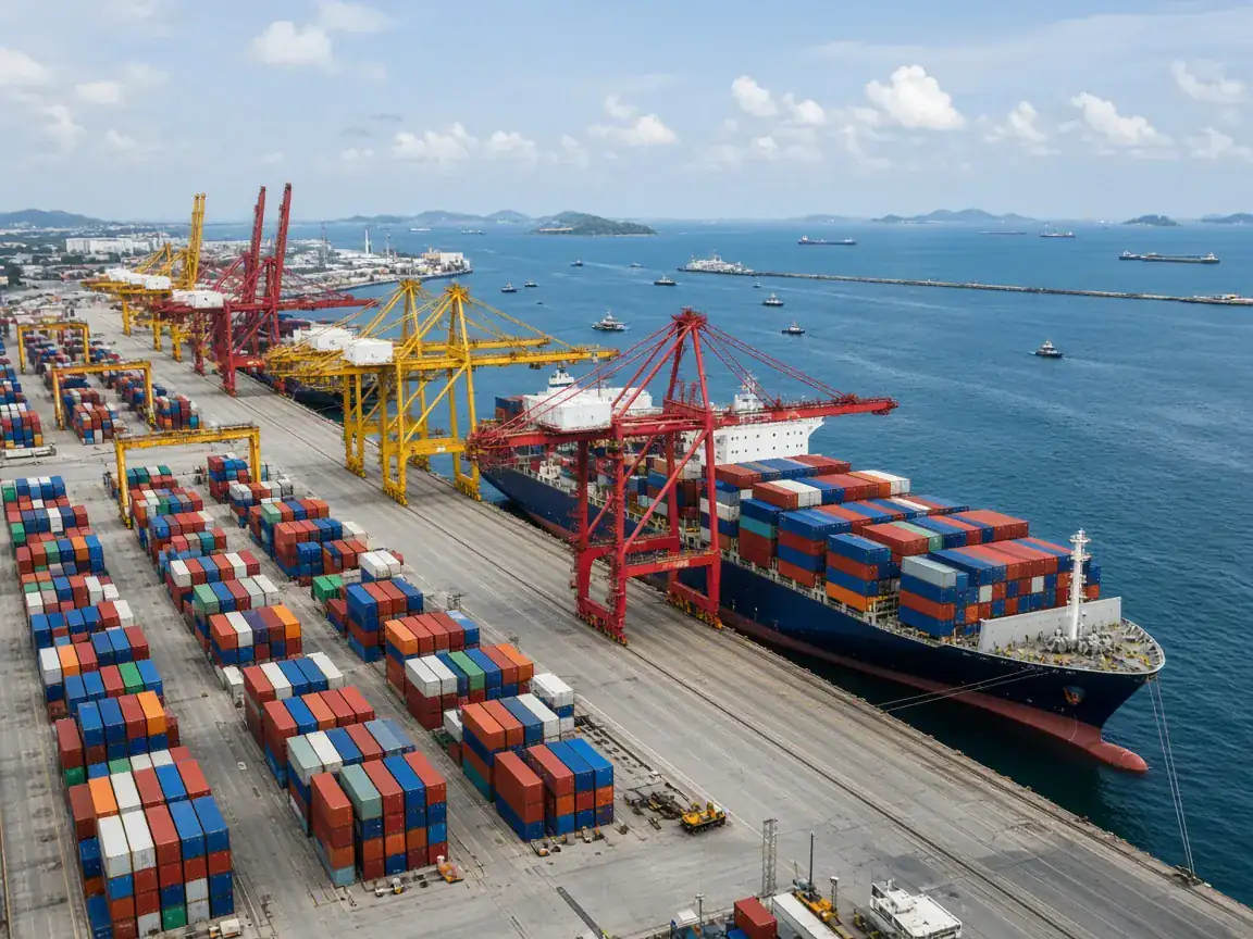 Container ship berthed at Laem Chabang Port