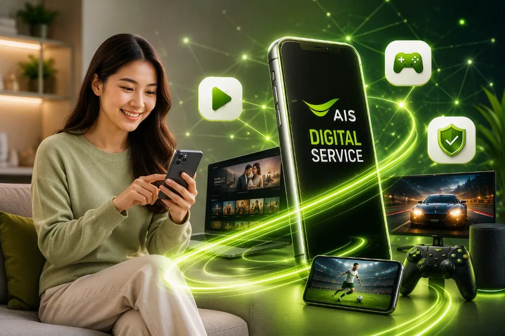 Person using AIS digital entertainment and lifestyle services